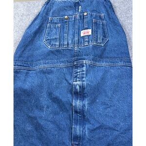 Round House Lot 980 Mens Blue Denim Bib Overalls Size 56x32 Workwear Cotton